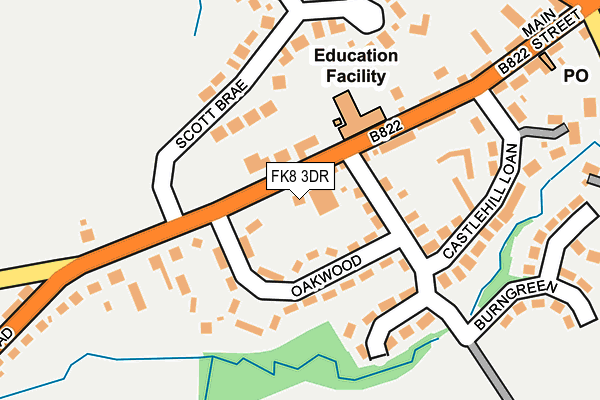 FK8 3DR map - OS OpenMap – Local (Ordnance Survey)
