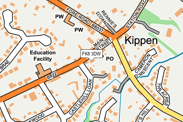 FK8 3DW map - OS OpenMap – Local (Ordnance Survey)