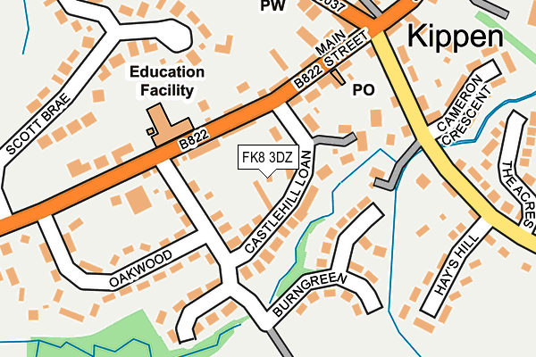 FK8 3DZ map - OS OpenMap – Local (Ordnance Survey)