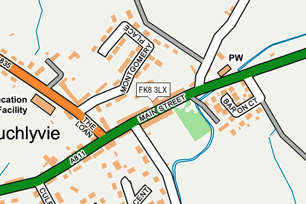 FK8 3LX map - OS OpenMap – Local (Ordnance Survey)