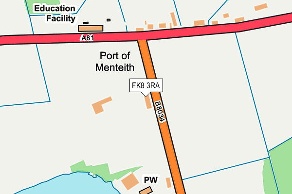 FK8 3RA map - OS OpenMap – Local (Ordnance Survey)