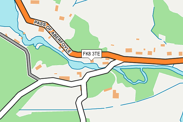 FK8 3TE map - OS OpenMap – Local (Ordnance Survey)