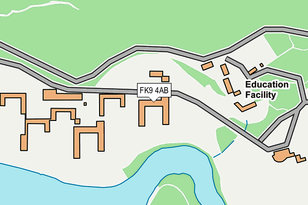FK9 4AB map - OS OpenMap – Local (Ordnance Survey)