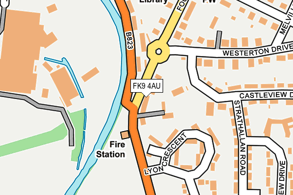 FK9 4AU map - OS OpenMap – Local (Ordnance Survey)