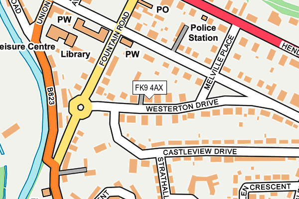 FK9 4AX map - OS OpenMap – Local (Ordnance Survey)