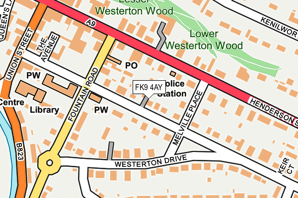 FK9 4AY map - OS OpenMap – Local (Ordnance Survey)