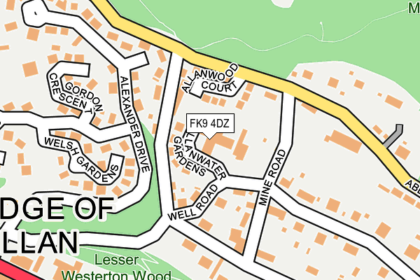 FK9 4DZ map - OS OpenMap – Local (Ordnance Survey)