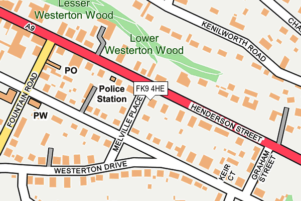 FK9 4HE map - OS OpenMap – Local (Ordnance Survey)