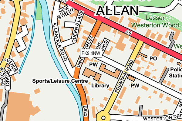 FK9 4NW map - OS OpenMap – Local (Ordnance Survey)