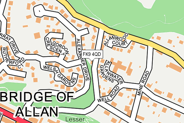 FK9 4QD map - OS OpenMap – Local (Ordnance Survey)