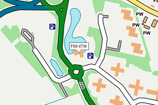 FK9 4TW map - OS OpenMap – Local (Ordnance Survey)