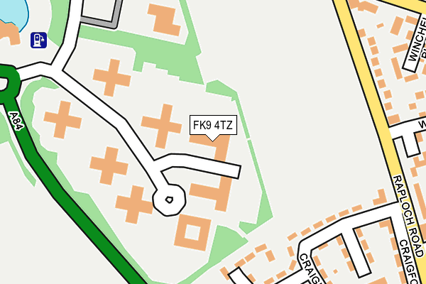 FK9 4TZ map - OS OpenMap – Local (Ordnance Survey)