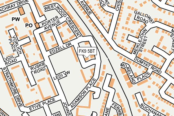 FK9 5BT map - OS OpenMap – Local (Ordnance Survey)