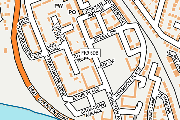 FK9 5DB map - OS OpenMap – Local (Ordnance Survey)