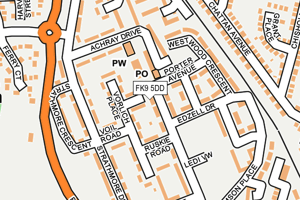 FK9 5DD map - OS OpenMap – Local (Ordnance Survey)