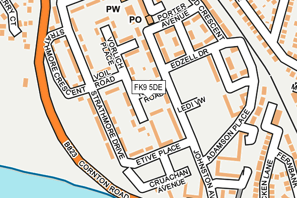 FK9 5DE map - OS OpenMap – Local (Ordnance Survey)