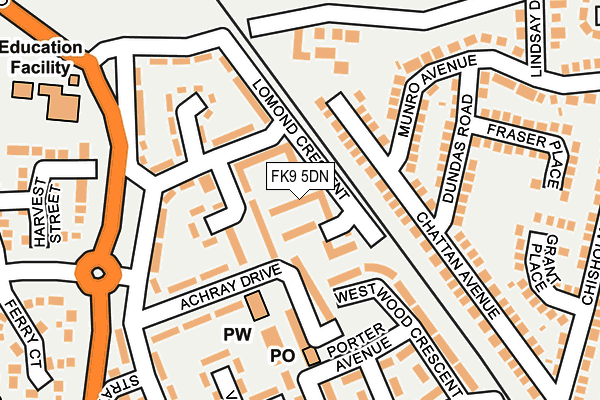 FK9 5DN map - OS OpenMap – Local (Ordnance Survey)