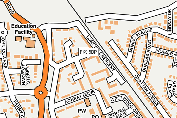 FK9 5DP map - OS OpenMap – Local (Ordnance Survey)