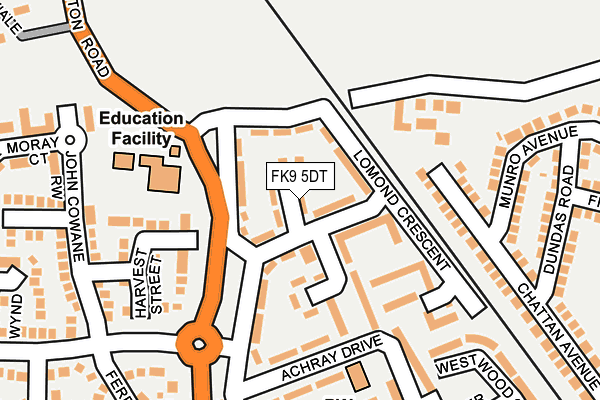 FK9 5DT map - OS OpenMap – Local (Ordnance Survey)