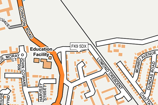FK9 5DX map - OS OpenMap – Local (Ordnance Survey)