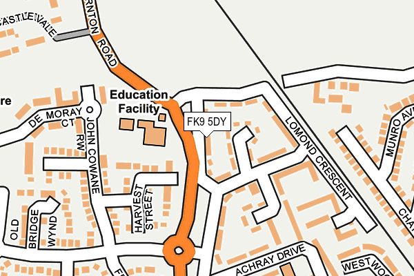 FK9 5DY map - OS OpenMap – Local (Ordnance Survey)
