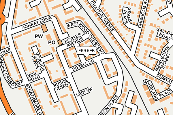 FK9 5EB map - OS OpenMap – Local (Ordnance Survey)