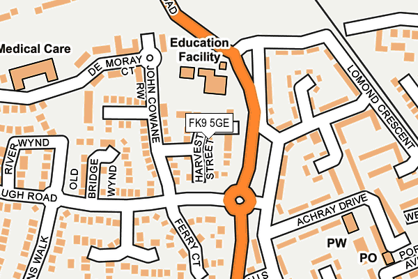 FK9 5GE map - OS OpenMap – Local (Ordnance Survey)