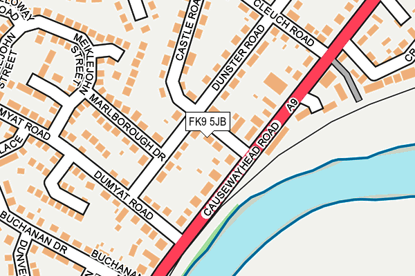 FK9 5JB map - OS OpenMap – Local (Ordnance Survey)