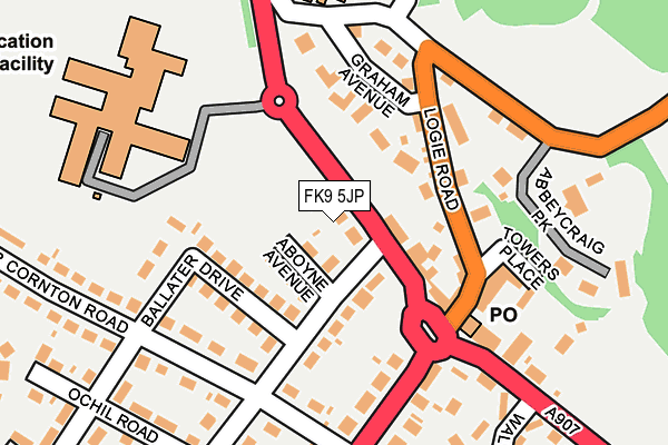 FK9 5JP map - OS OpenMap – Local (Ordnance Survey)
