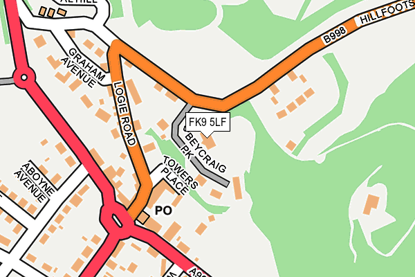 FK9 5LF map - OS OpenMap – Local (Ordnance Survey)