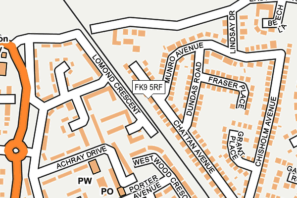FK9 5RF map - OS OpenMap – Local (Ordnance Survey)