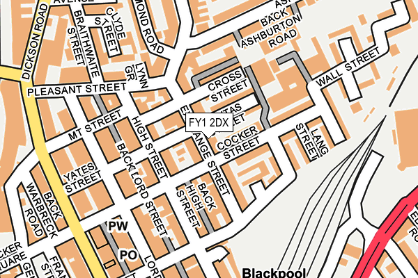 FY1 2DX map - OS OpenMap – Local (Ordnance Survey)