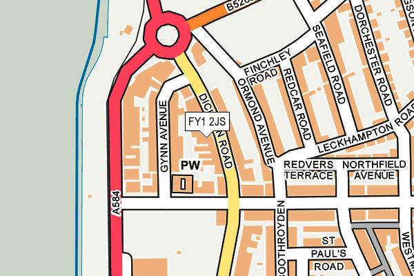 FY1 2JS map - OS OpenMap – Local (Ordnance Survey)