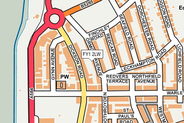 FY1 2LW map - OS OpenMap – Local (Ordnance Survey)