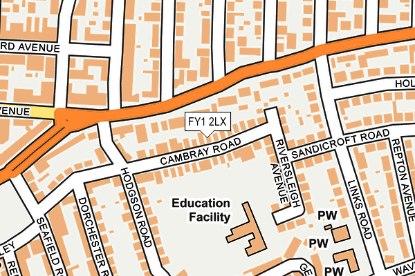 FY1 2LX map - OS OpenMap – Local (Ordnance Survey)