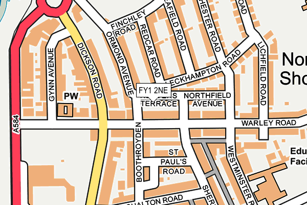 FY1 2NE map - OS OpenMap – Local (Ordnance Survey)