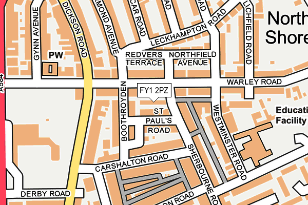FY1 2PZ map - OS OpenMap – Local (Ordnance Survey)