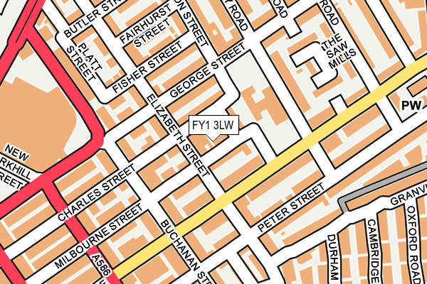 FY1 3LW map - OS OpenMap – Local (Ordnance Survey)