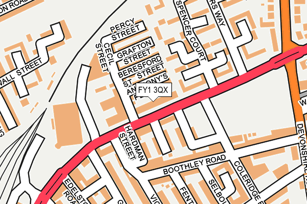 FY1 3QX map - OS OpenMap – Local (Ordnance Survey)