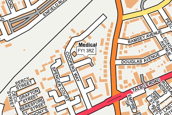 FY1 3RZ map - OS OpenMap – Local (Ordnance Survey)