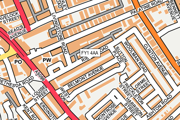 FY1 4AA map - OS OpenMap – Local (Ordnance Survey)
