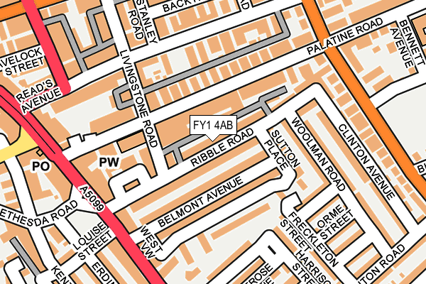 FY1 4AB map - OS OpenMap – Local (Ordnance Survey)