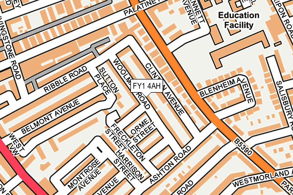 FY1 4AH map - OS OpenMap – Local (Ordnance Survey)