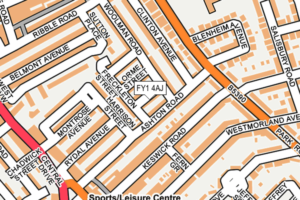 FY1 4AJ map - OS OpenMap – Local (Ordnance Survey)