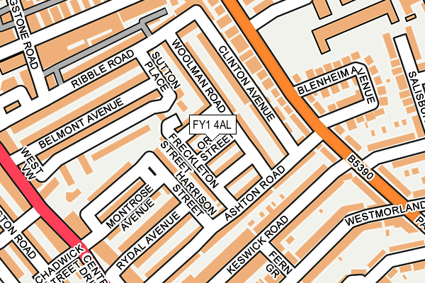 FY1 4AL map - OS OpenMap – Local (Ordnance Survey)