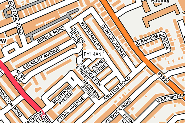 FY1 4AN map - OS OpenMap – Local (Ordnance Survey)