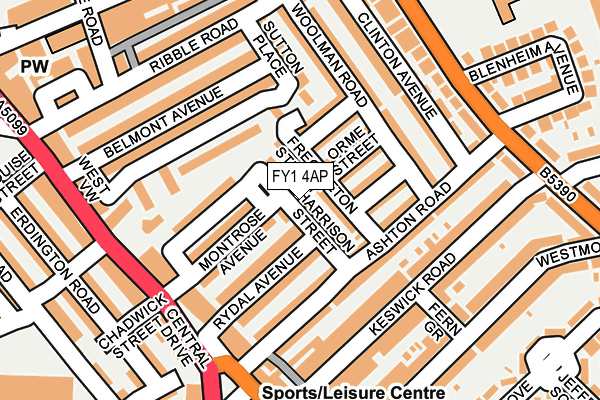 FY1 4AP map - OS OpenMap – Local (Ordnance Survey)