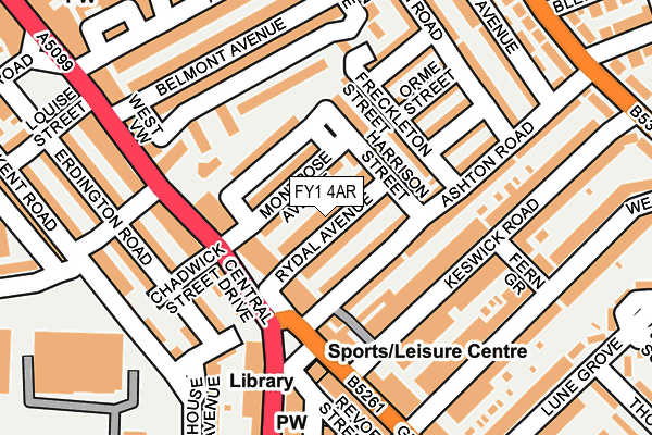 FY1 4AR map - OS OpenMap – Local (Ordnance Survey)