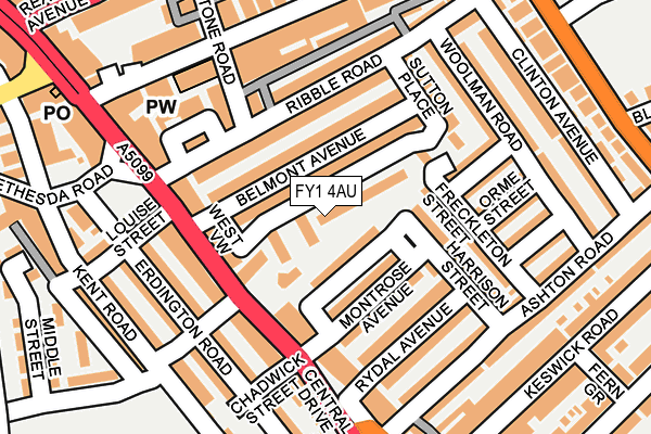FY1 4AU map - OS OpenMap – Local (Ordnance Survey)