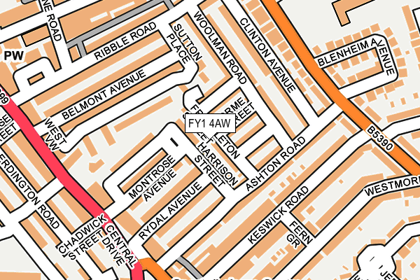 FY1 4AW map - OS OpenMap – Local (Ordnance Survey)